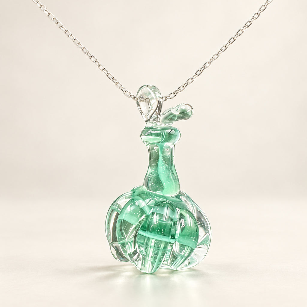 Handmade Mint Glass Potion Bottle Necklace