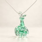 Handmade Mint Glass Potion Bottle Necklace