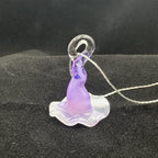 Handcrafted Purple Lampwork Glass Witch Hat Pendant Necklace