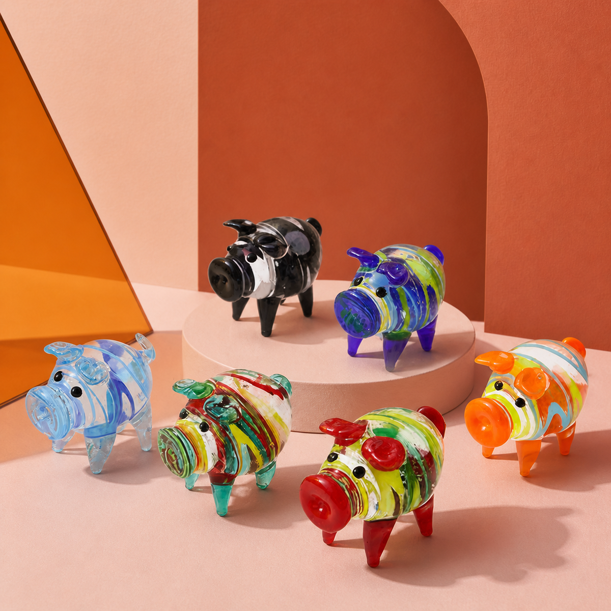 Handcrafted Mini Glass Pig Figurine | 10 Cute Styles