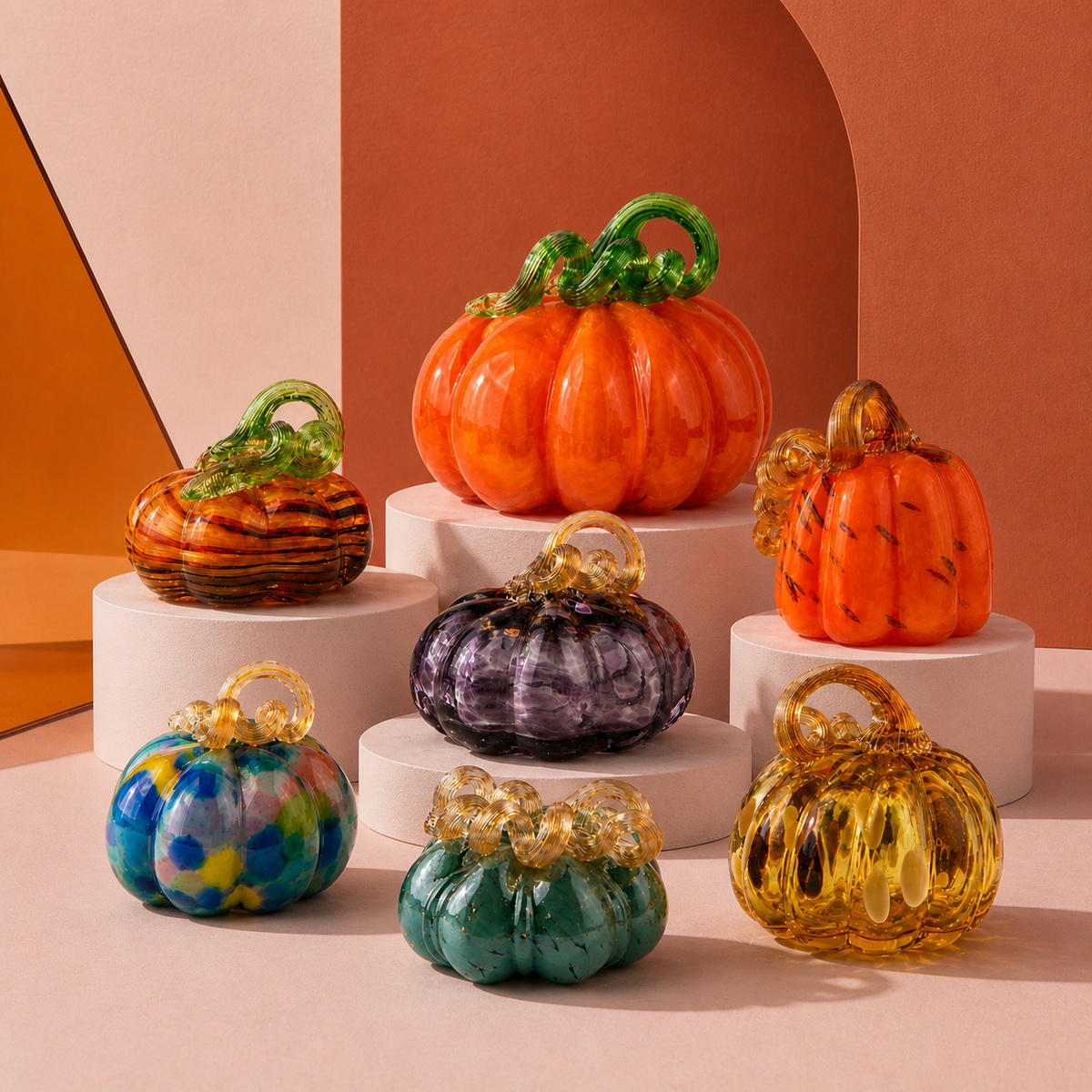 Handcrafted Glass Pumpkin Ornament – Halloween & Fall Decor