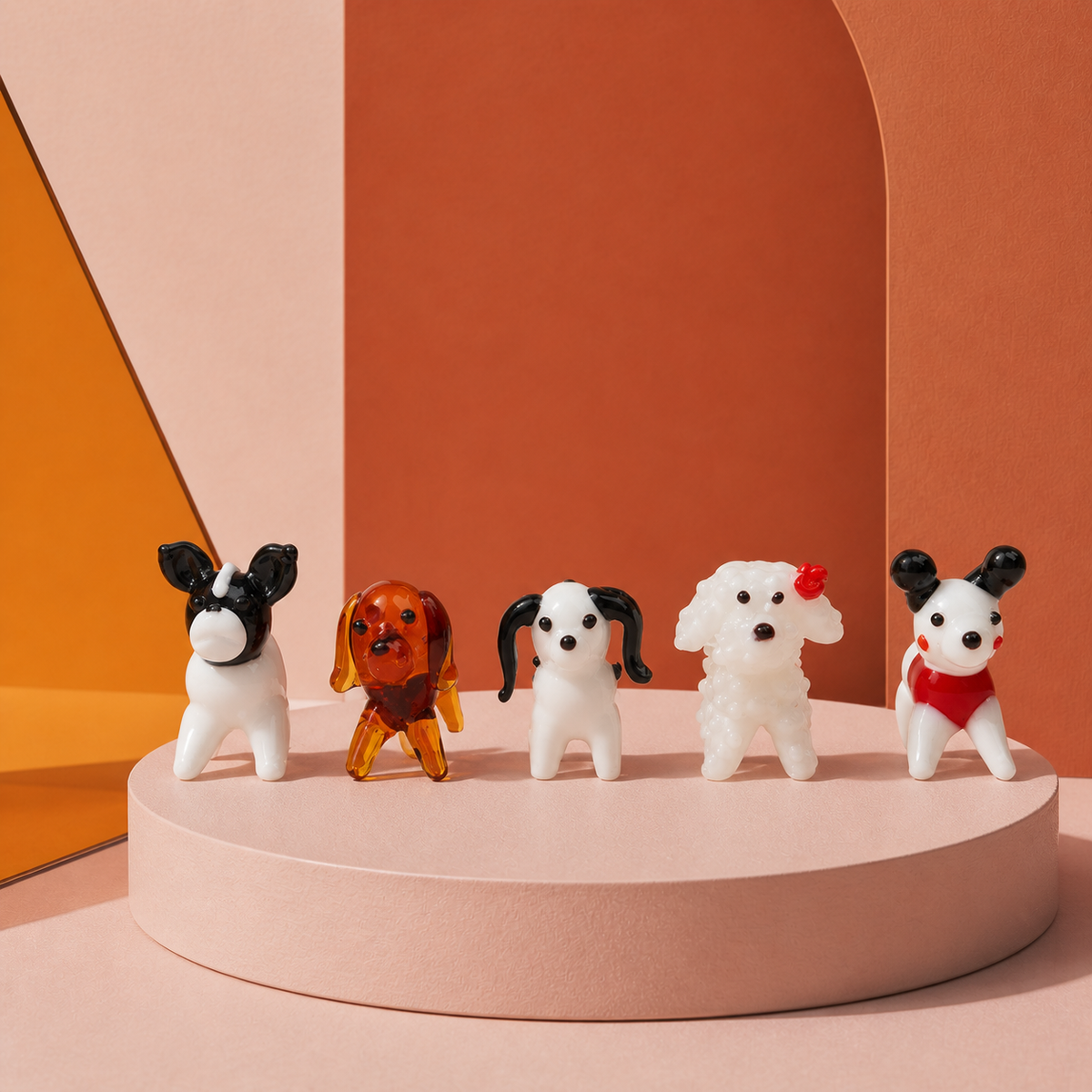 Mini Handcrafted Glass Dog Figurine – Cute Pet Desk Ornament