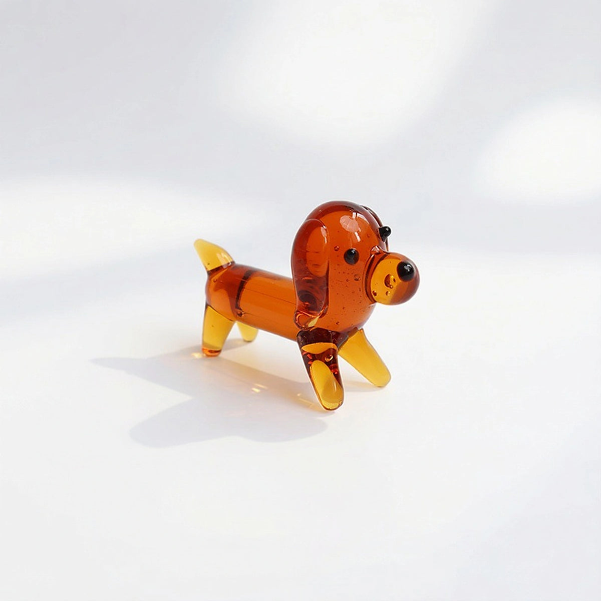 Mini Handcrafted Glass Dog Figurine – Cute Pet Desk Ornament