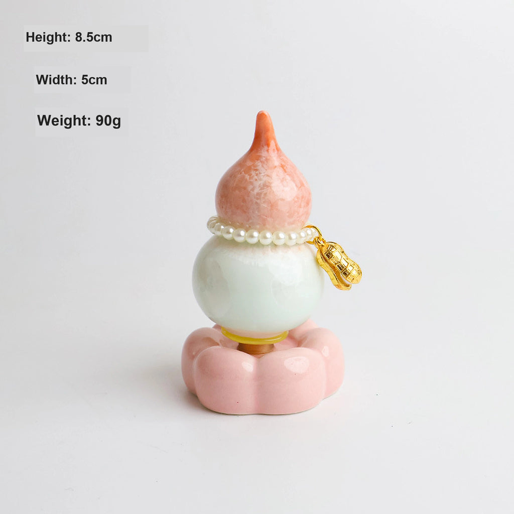 Spinning Ceramic Gourd Ornament – Desk Fidget & Car Decor