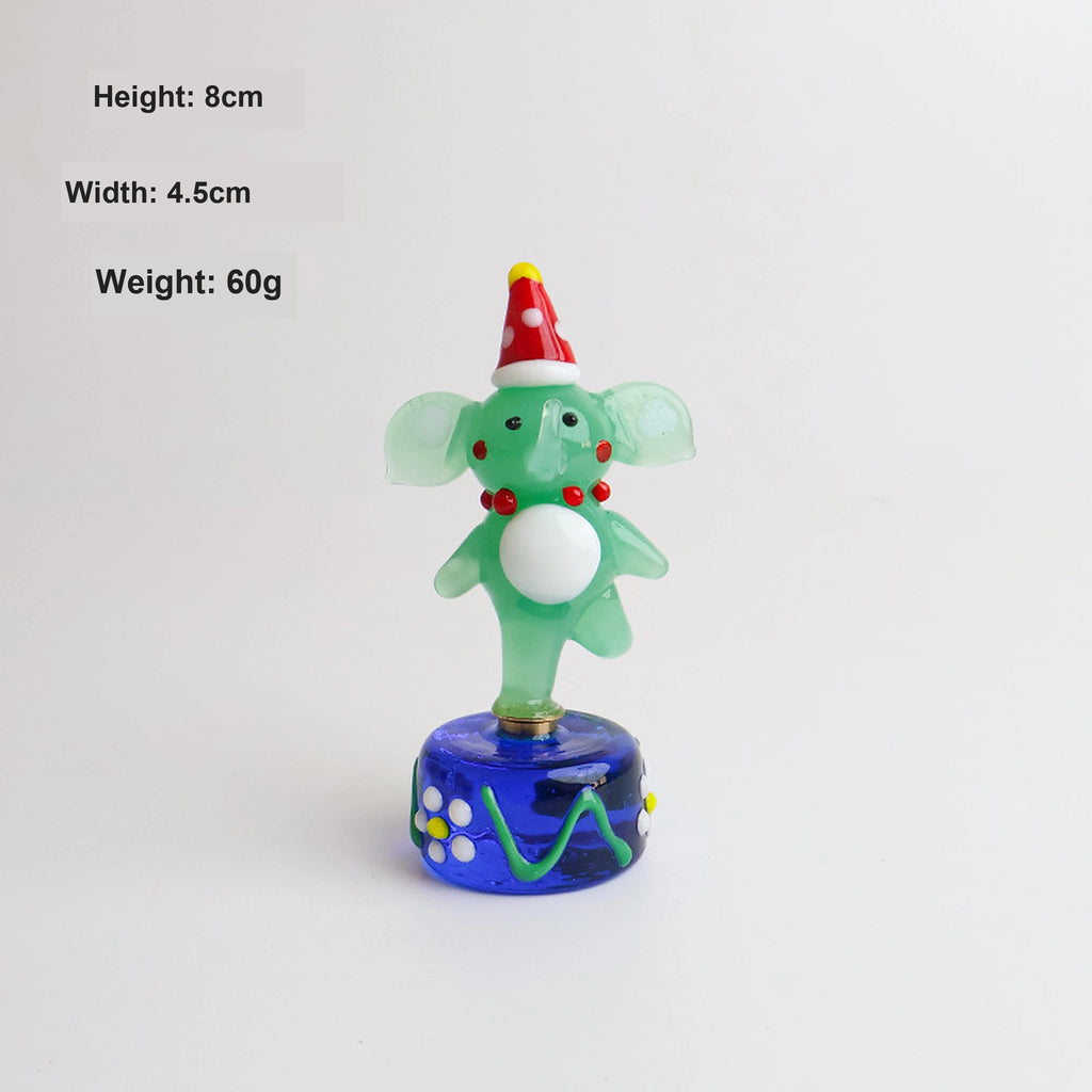 Handcrafted Spinning Glass Elephant Ornament