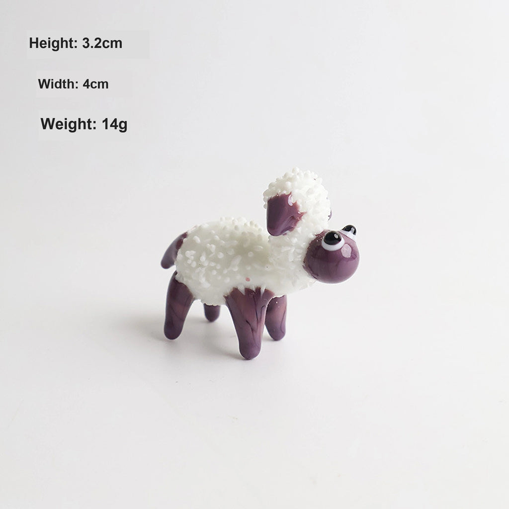 Mini Handcrafted Glass Lamb Figurine