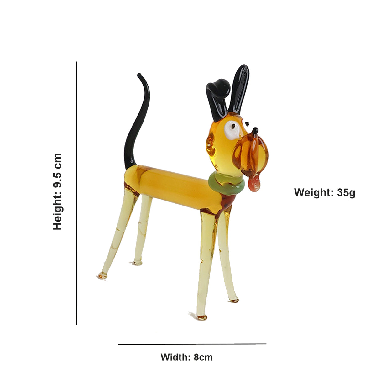 Handcrafted Slender Glass Dog Figurine