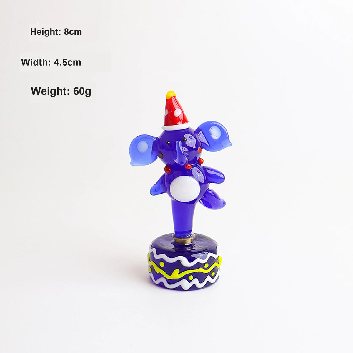 Handcrafted Spinning Glass Elephant Ornament