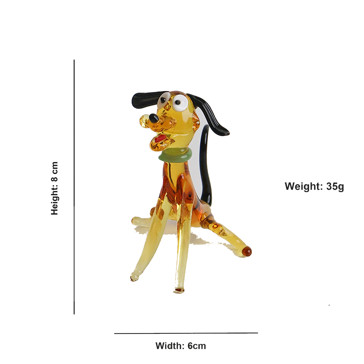 Handcrafted Slender Glass Dog Figurine