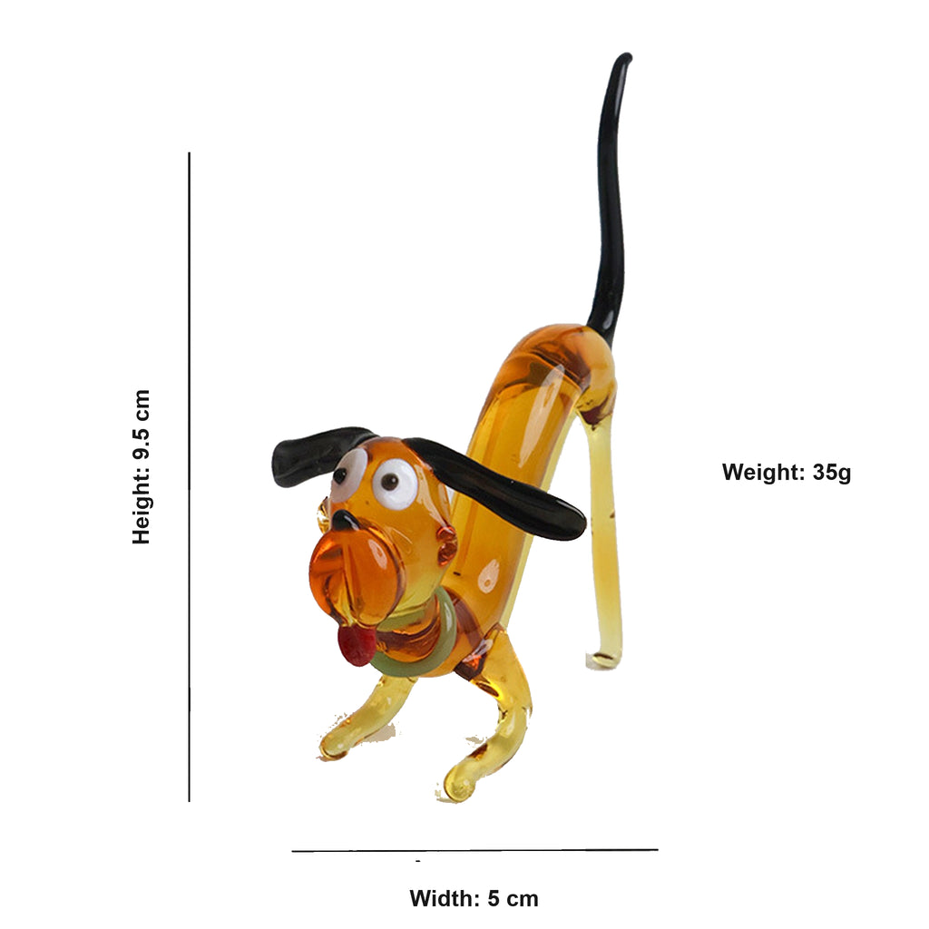 Handcrafted Slender Glass Dog Figurine