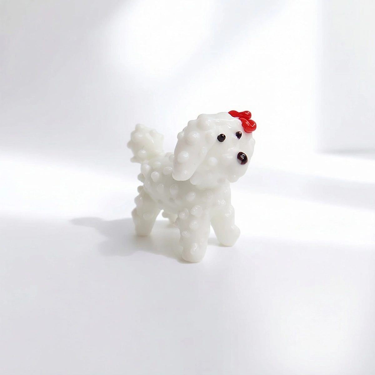 Mini Handcrafted Glass Dog Figurine – Cute Pet Desk Ornament